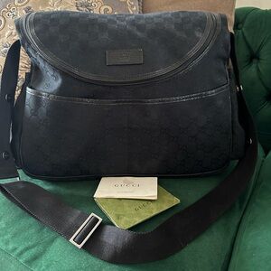 Authentic Gucci Canvas BlK diaper bag